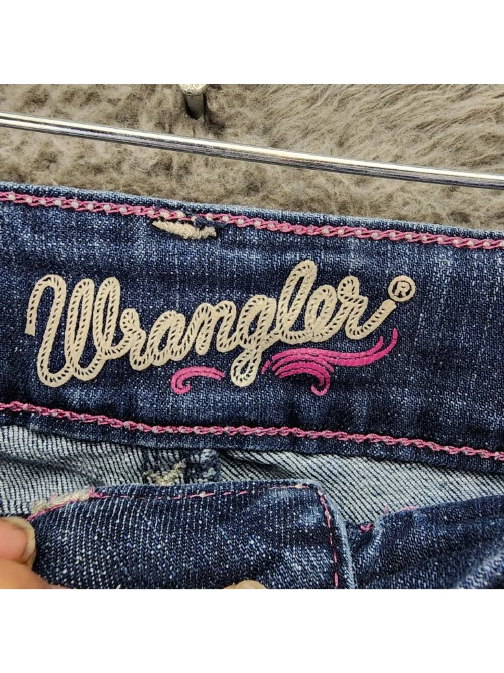Wrangler Shorts Womens 13/14 Blue Stretch Denim Jorts *Read*